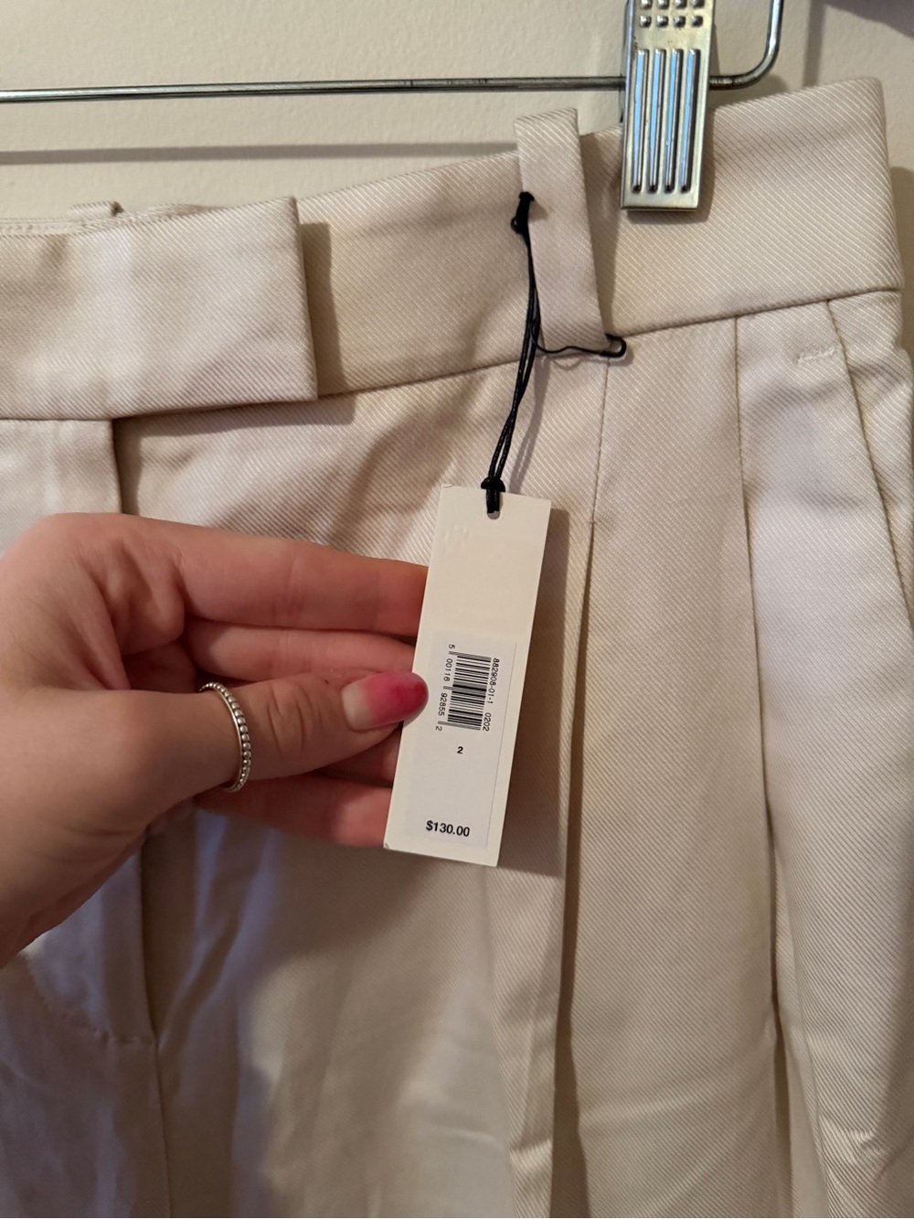 NWT Banana Republic Cruise Ivory Cotton & Lyocell Wide-Leg High-Rise Pants - Picture 4 of 12
